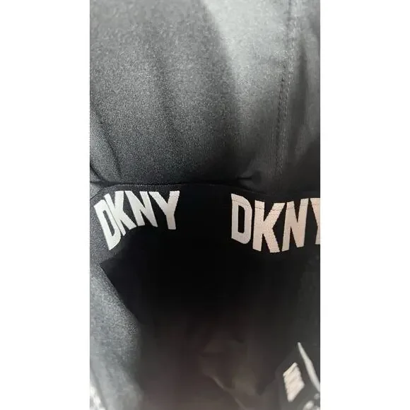 DKNY Women's Black & White Geometric Print Adjustable Strap One Piece Swimsuit L - Picture 12 of 13